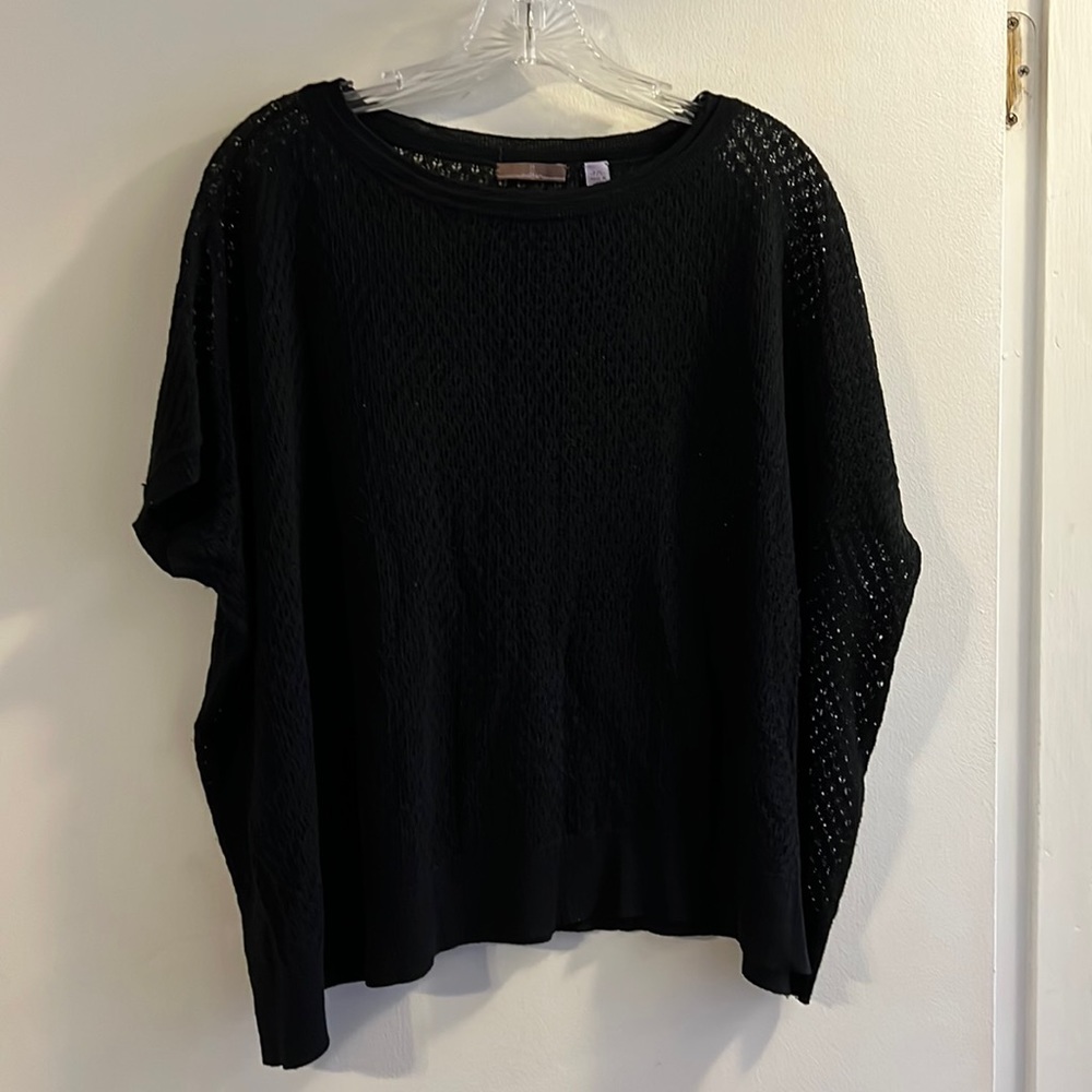 Cullen open weave black oversized sweater
